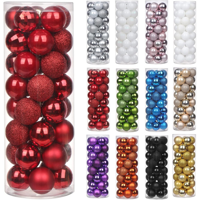 40шт новорічні кулі для прикраси ялинки, 4 см, рожеві, міцні, для ялинки