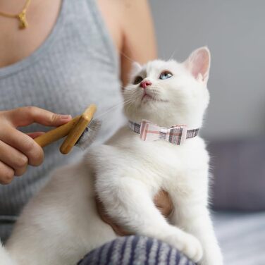 Набір аксесуарів для собак EXPAWLORER: комір, повід, бандана з дзвіночком. Класичний плед, регульований розмір, для цуценят та котів (Medium, жовтий)