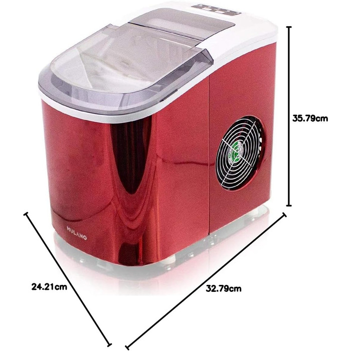 Машина для приготування льоду з нержавіючої сталі, Ice Maker, червона