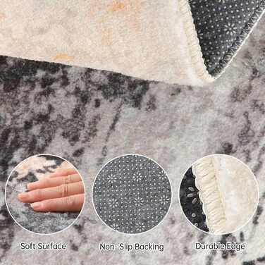 Килим Safunion для вітальні: великий сучасний абстрактний килим з коротким ворсом, м'який килим для спальні (80 x 120 см, 120 x 160 см), абстрактний коричнево-багатокольоровий