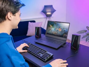 Trust Gaming GXT 606B JAVV 2.0: Комп'ютерні колонки з RGB підсвічуванням, 12W, USB, для ПК та ноутбука (Чорний)