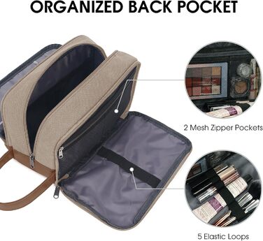 Чоловіча дорожня косметичка WANDF з канвасу, водонепроникна, зелена та світло-хакі