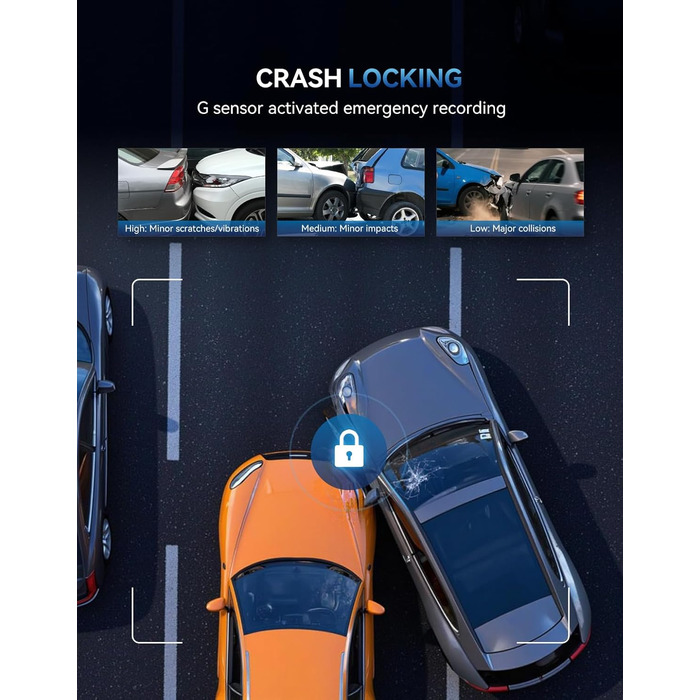 Автомобільний відеореєстратор TECXERLLON 4K Dual Dashcam (передній та задній), нічна зйомка Starlight, GPS, WDR, G-сенсор, режим паркування 24г, кут 160°/150°, карта пам'яті 64ГБ у комплекті