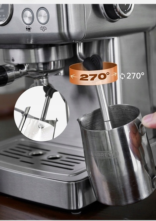 Ріжкова кавомашина HiBREW H10A SL, срібляста