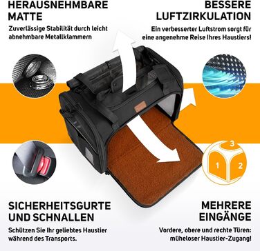 Транспортна переноска для кота/собаки: переноска для маленьких собак та котів (колір: коричневий, розмір: 51x36x33 см)