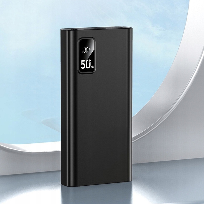 Потужний зовнішній акумулятор (Power Bank) 50000mAh 22.5W, швидка зарядка USB-C, тонкий корпус