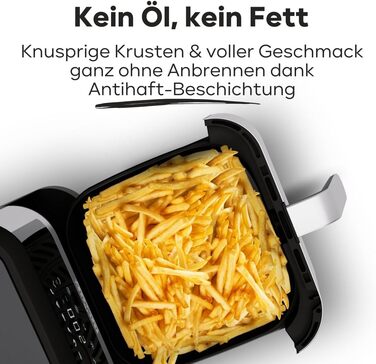 Фритюрниця ProfiCook® Heißluft XXL 8л з нержавіючої сталі | Airfryer з 7 програмами | Модель 2024