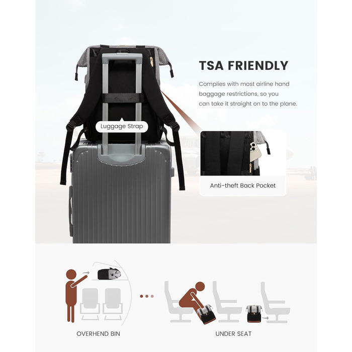 LOVEVOOK Рюкзак для жінок, шкільний рюкзак для ноутбука, водонепроникний, 15.6 дюймів, для роботи, навчання, подорожей, універсальний 2 в 1, стильний, бежевий та хакі