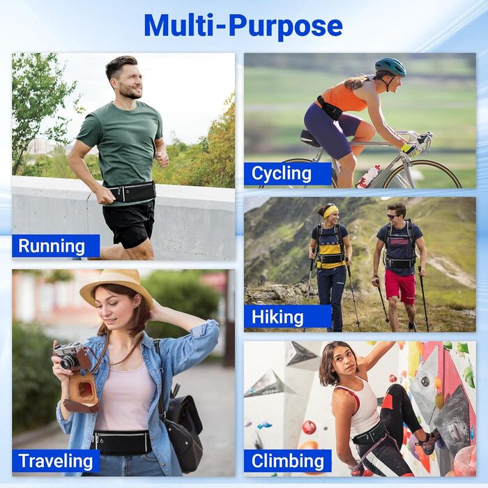 Поясна сумка-тримач для телефону Alyvisun - спортивна поясна сумка для бігу, фітнесу, подорожей (чоловіча/жіноча)