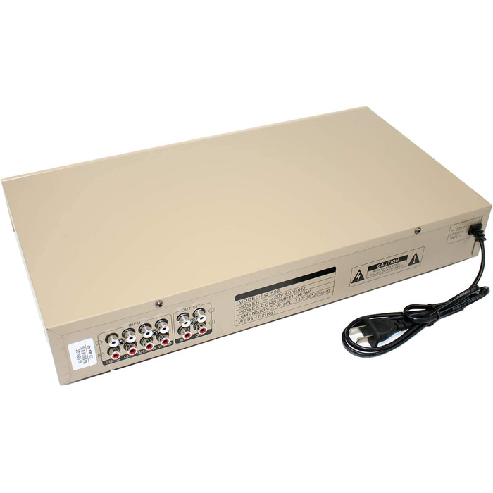 Цифровий HIFI еквалайзер Toplionace EQ898 220В з Bluetooth, USB, стерео підсилювач, 10-смуговий, золотий, для дому та сцени