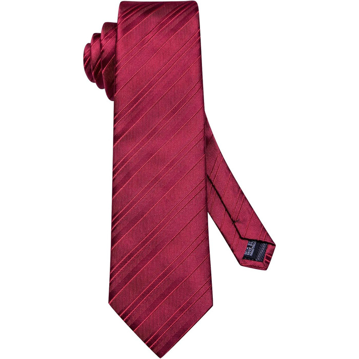 Комплект краваток для чоловіків Hi-Tie: краватка, нагрудна хустинка, затискач для краватки, запонки, формальна тканина, краватки, весілля, вечірка (темно-червоний в клітинку)