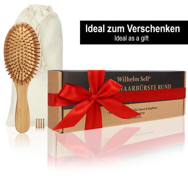 Набір з 2 бамбукових гребінців з натуральною щетиною - екологічні гребінці для жінок, чоловіків та дітей - для масажу шкіри голови та здорового волосся (гребінець-щітка/гребінець)