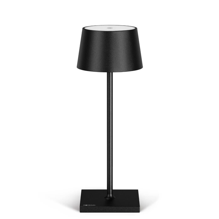 Стильна бездротова настільна лампа Stilosa LED з акумулятором, димування сенсорним дотиком, USB-C зарядка, чорна (квадратна база 30 см)