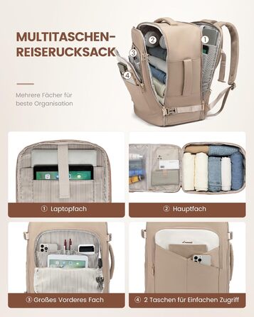 Рюкзак для ручної поклажі OVEVOOK: 40л, водонепроникний, з відділенням для ноутбука 17