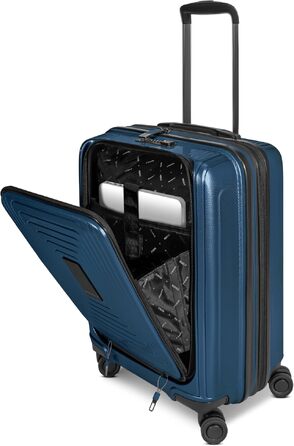 Набір валіз REDOLZ з жорстким корпусом, 4 предмети з косметичкою (Dark Blue Metallic, 2-SET)