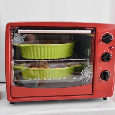 MALACASA Набір форм для запікання Bake.Bake (4 шт.) з жароміцної кераміки, зелений | 34,5+27,5+30,3+23 см