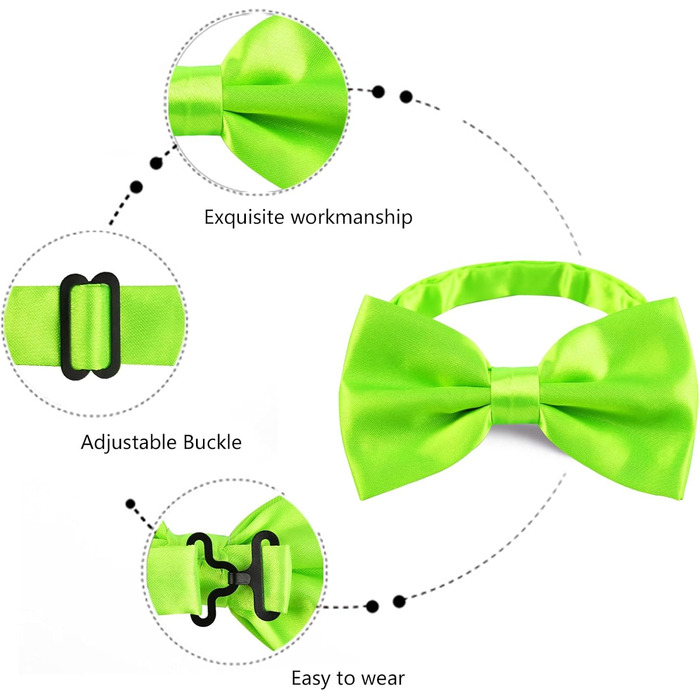 Метелик Alizeal чоловічий однотонний, з підтяжками та хустинкою в кишеню - подарунковий набір (132-лаймовий зелений)