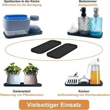 Стильний тримач для мила з силікону для кухні та ванної кімнати (2 шт., чорний)