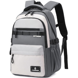 Шкільний рюкзак для підлітків, хлопчиків, 2025. Водовідштовхуючий рюкзак для старшої школи, гімназії. Підходить для ноутбука 15.6', звичайний дизайн (сірий)
