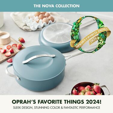 Набір сковорідок GreenPan Nova (3 шт.): 20.3 см та 25.4 см, індукційні, без PFAS, антипригарне покриття, для плити та духовки