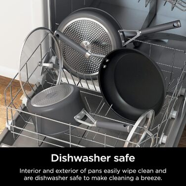 Набір посуду Ninja CW69010: 10 предметів, антипригарне покриття NeverStick, з комфортними ручками, каструлі та сковорідки