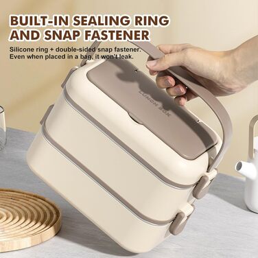 Ланчбокс Bento з нержавіючої сталі, прямокутний, витікання, великий об'єм, ізольований, для дорослих, мікрохвильова піч, для офісу та школи