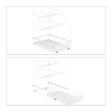 Relaxdays Kitchen Cabinet Organizer White