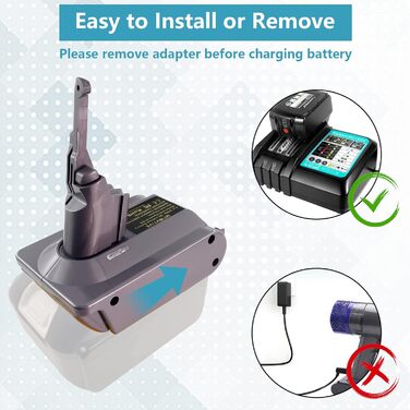 Адаптер для пилососів Dyson V7 V8 від Makita 18V Li-Ion акумулятора. Конвертер для Dyson V7 V8 Animal, Fluffy, Motorhead. (MT18V7/V8)