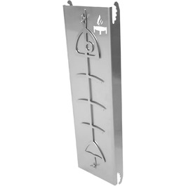 Fire World Stainless Steel Salmon Grilling Board - Fireproof Grill Accessory for Fire Pit & BBQ - 180° Rotating Salmon Plank - Made in Germany (52L x 16B cm)