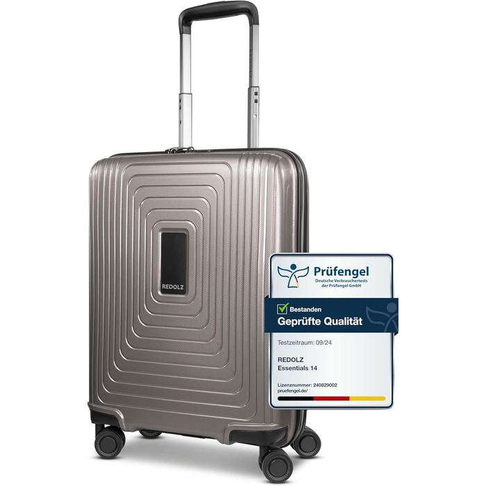 REDOLZ Trolley великий, жорсткий, 52x34x77 см, розширюється до 140 л, 4.4 кг, Essentials 14 (Кофе Grey Metallic)