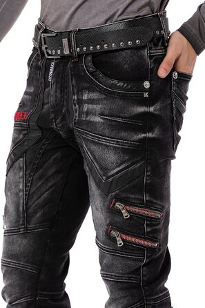 Чоловічі джинси Cipo & Baxx Destroyed | Розмір 40W/32L, Чорні | Модний стиль Biker