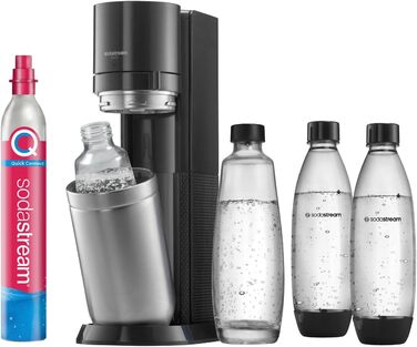 SodaStream DUO: Газова вода вдома | Комплект з 4 пляшками та балончиком CO2 | Титан Family Pack