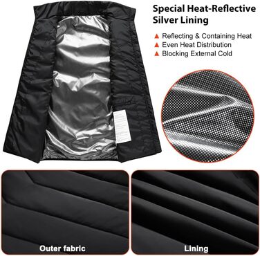 Обогревна жилетка Amurhey для чоловіків та жінок з 21 зоною обігріву, сумісна з 5V/7.4V, модель 2025. Електрична жилетка, унісекс, тепла, яку можна прати. (Без Powerbank)