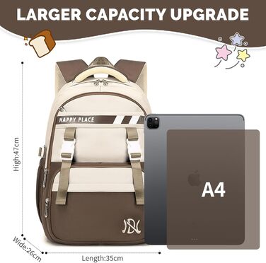 Шкільний рюкзак IvyH для дівчаток, водонепроникний, для 5-9 класів, з нейлону, велика місткість, зелений (хакі)