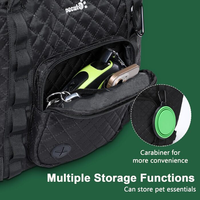 Транспортна сумка для собак Pecute, XL, чорна (39x30x19 см), до 6 кг