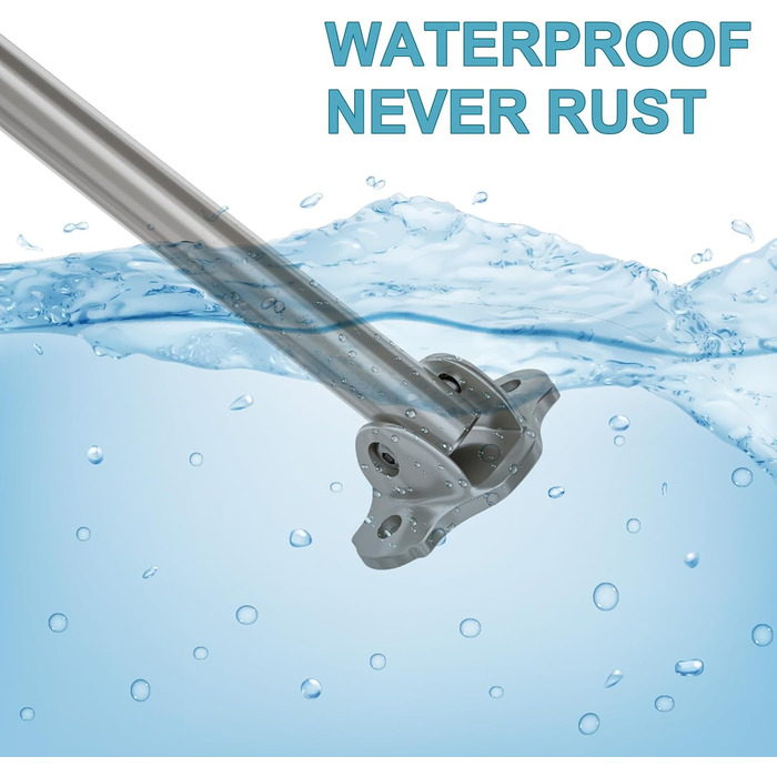 Вигнута регульована штанга для душової завіси, 101,6–182,9 см, нержавіюча сталь, розширювана, алюміній, кругла, міцна, для ванної/душової кімнати, монтаж з свердлінням, хром