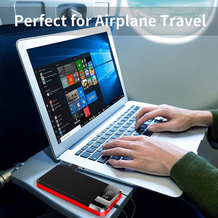 Power Bank 26800mAh з LED-дисплеєм, швидкою зарядкою QC 22.5W та USB C PD 25W, 5 виходами та 2 входами для телефонів, планшетів, кемпінгу та подорожей