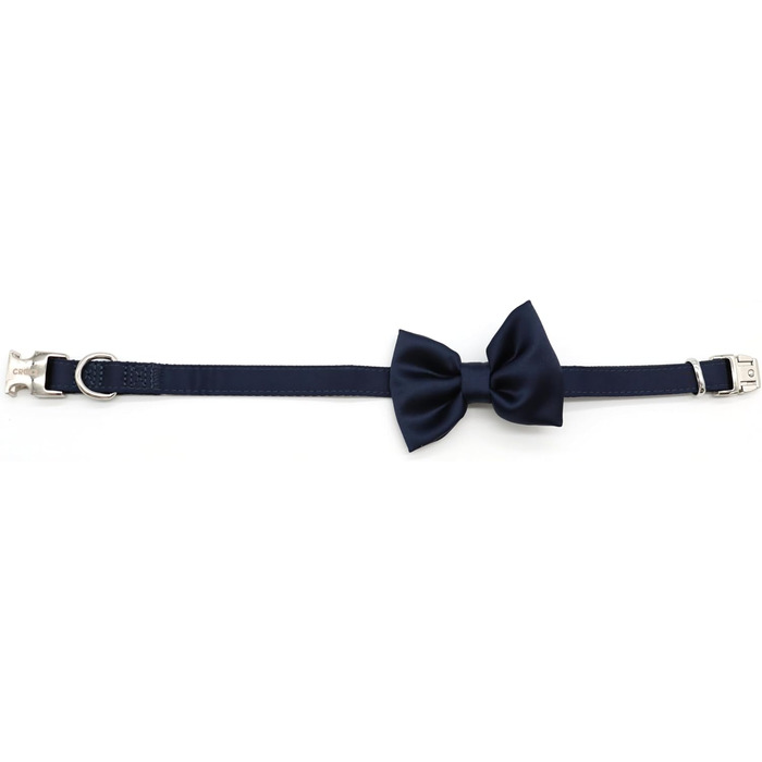 Ошатний нашийник Croci Ceremony для собак з метеликом, блакитний, сатин, срібні деталі, розмір L (41–66 см)
