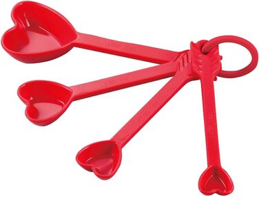 UP 8-Piece Multi-Purpose Measuring Cup and Spoon Set, Liquid and Dry Melamine Measuring Cups, Cooking and Baking Tools, Measuring Set (Heart)