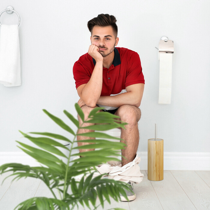 Relaxdays Toilet Brush Holder Bamboo