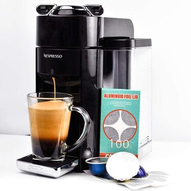 CAPMESSO Reusable VertuoLine Capsule Lid - Compatible with VertuoLine Espresso Machine Coffee Pads - 64 mm (200 / Pack)