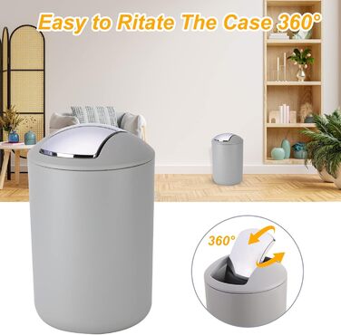 Набір аксесуарів для ванної кімнати Fixwal 8 шт. з пластику (сірий): мülleimer, тримач для зубних щіток, мильниця, диспенсер для мила, тримач для туалетного паперу, диспенсер для ватних паличок