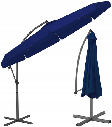 Садова парасолька з боковим стійкою Funfit Garden, синя, 350 x 250 см