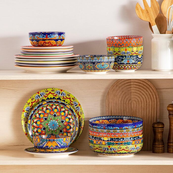 Набір тарілок Vancasso 6 шт. для мюслі, супу, салату, рамену, десерту, пасти, корнфлейкс (6x 840 мл)