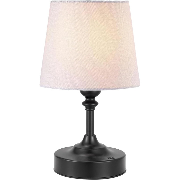 LED настільна лампа бездротова з торшером з льону, сенсорне керування, регулювання яскравості, білий колір, USB-C, для спальні, вітальні, кухні, декор (латунь), 40см, 24см