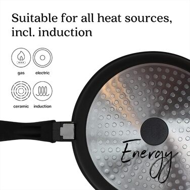 Млинцева пательня Beka Energy 28 см, антипригарна, алюмінієва, для індукції, з термостійкою пластиковою ручкою, чорна