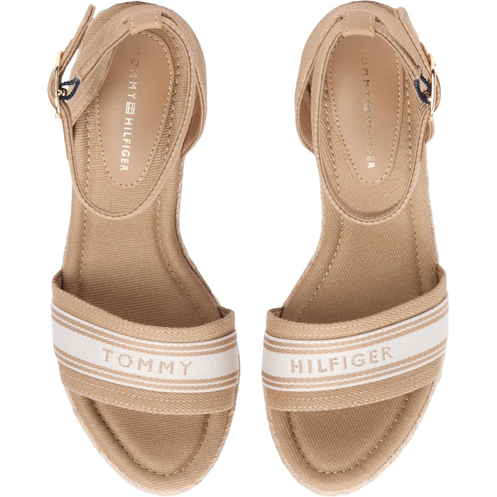 Еспадрильї Tommy Hilfiger на танкетці, хакі, текстиль (canvas), 37 EU