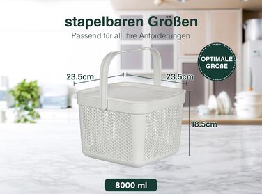 Універсальний кошик для зберігання з кришкою 8л x3, білий, для іграшок, білизни, ванної, кухні, органайзер, кошик для Великодня