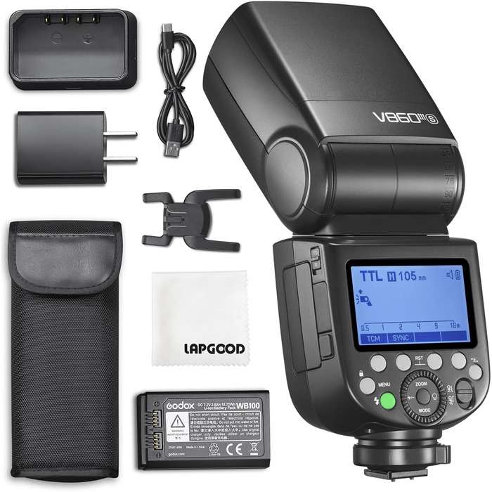 Спалах Godox V860III-S E-TTL II: Швидкість 1/8000s, GN60, 450 спахів, сумісний з Canon EOS