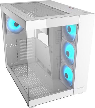 Корпус для ПК Cougar Cube Midi-Tower, загартоване скло, 3 вентилятори FV150 ARGB, білий